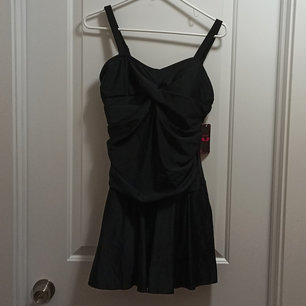 One piece skirt swimsuit